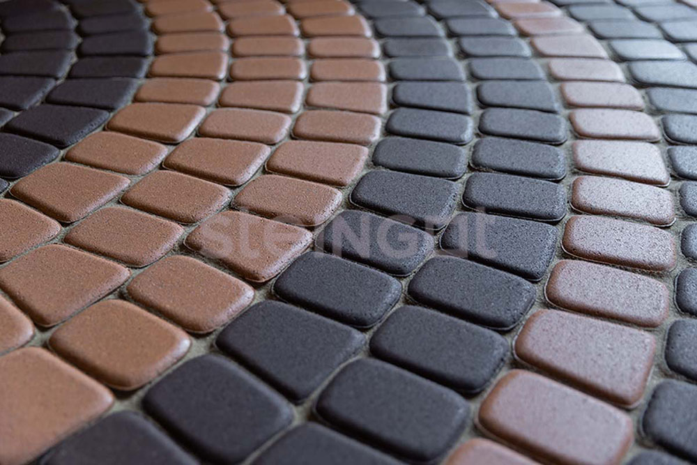 Тротуарная плитка Классика круговая коричневая