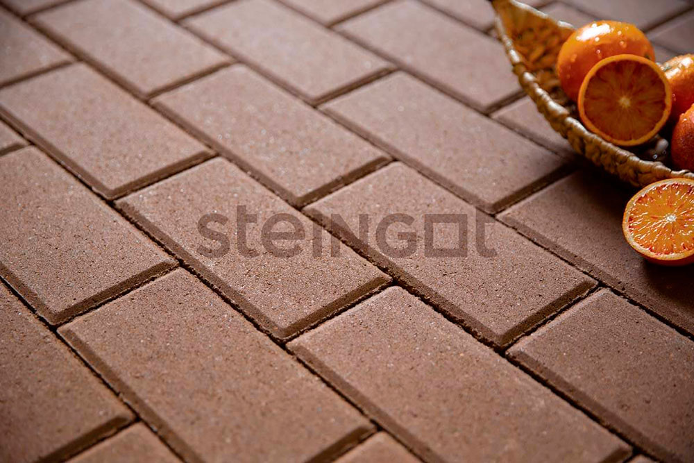 Тротуарная плитка Брусчатка коричневая