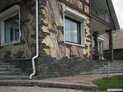 Отделка фасада натуральным, искусственным и гибким камнем