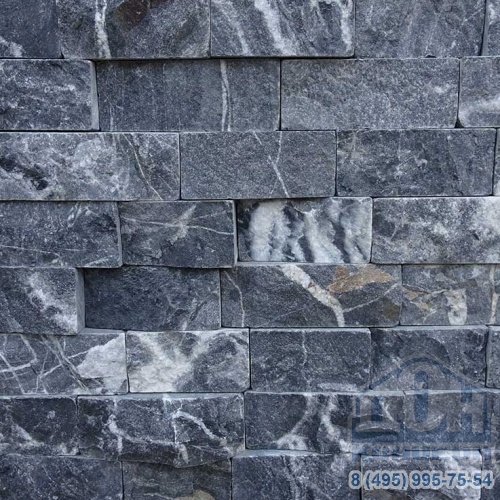 3D плитка из натурального камня Доломит полоска черная с прожилками