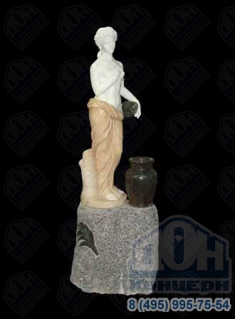 Декоративный фонтан из мрамора «Женщина с кувшином» F-021