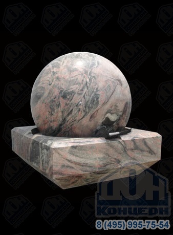 Фонтан из натурального камня гранитный шар FN-19