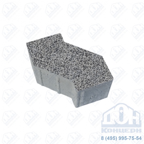 Тротуарная плита бетонная «S-ФОРМА» - В.3.Ф.10 Стоунмикс серый с чёрным