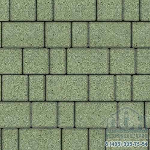 Тротуарная плитка  «СТАРЫЙ ГОРОД» - А.1.Фсм.4 Гранит Зелёный, комплект из 3 видов плит