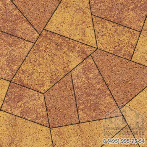 Тротуарная плитка  «ОРИГАМИ» - Б.4.Фсм.8 Листопад гладкий Каир комплект из 6 видов плит