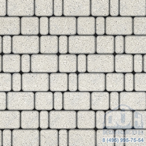 Тротуарная плита бетонная «КЛАССИКО» - Б.1.КО.6 Стандарт Белый, комплект из 3 видов плит
