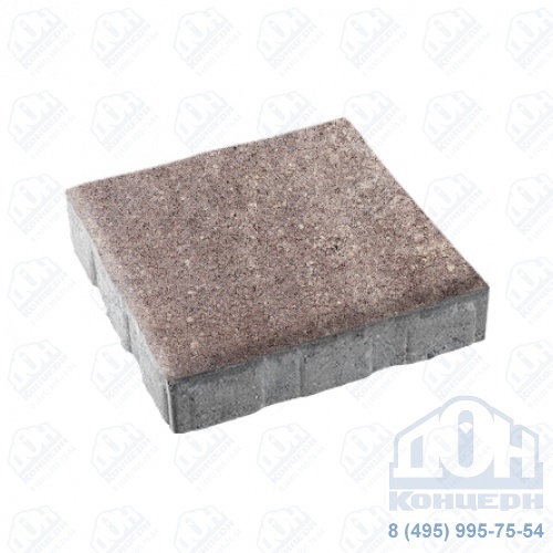 Тротуарная плита бетонная «КВАДРУМ» - Б.7.К.8 Искусственный камень Плитняк Вишневый
