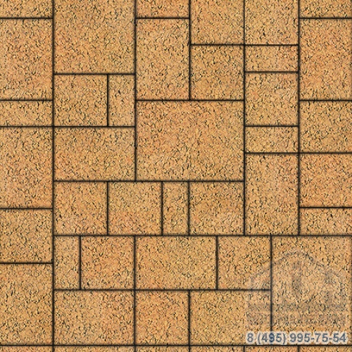 Тротуарная плитка  «МЮНХЕН» - Б.2.Фсм.6 Листопад гладкий Сахара, комплект из 4 видов плит