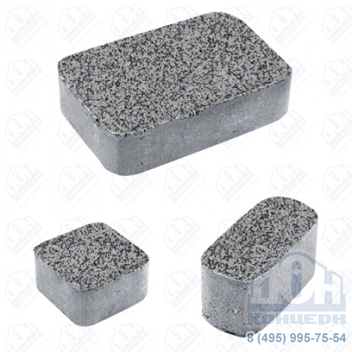 Тротуарная плита бетонная «КЛАССИКО» - Б.1.КО.6 Гранит серый с черным, комплект из 3 видов плит