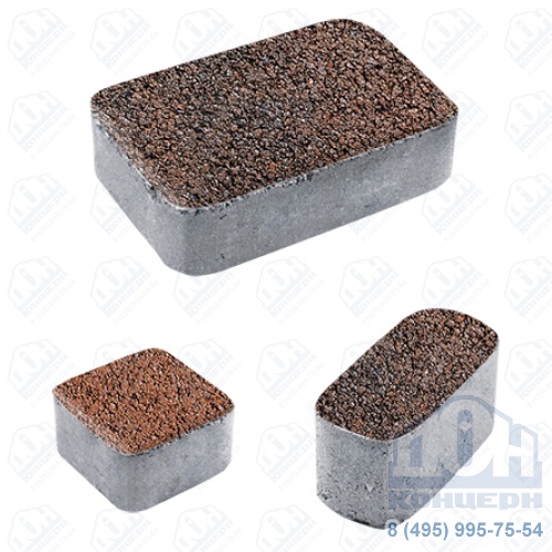 Тротуарная плита бетонная «КЛАССИКО» - Б.1.КО.6 Листопад гранит Клинкер, комплект из 3 видов плит