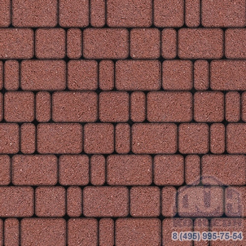 Тротуарная плита бетонная «КЛАССИКО» - Б.1.КО.6 Стандарт Красный, комплект из 3 видов плит