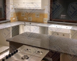 Комплект кухонных столешниц и подоконников из гранита Роял Вайт 30 мм