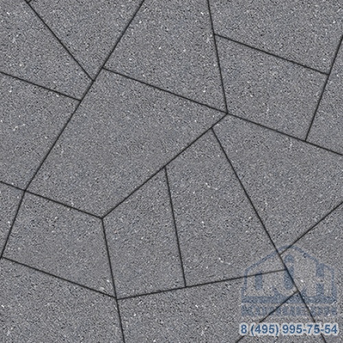 Тротуарная плитка  «ОРИГАМИ» - Б.4.Фсм.8 Стандарт (гладкий) Серый комплект из 6 видов плит