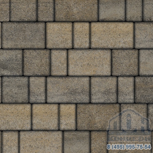 Тротуарная плитка  «СТАРЫЙ ГОРОД» - Б.1.Фсм.8 Искусственный камень Базальт, комплект из 3 видов плит