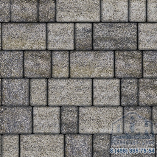 Тротуарная плитка  «СТАРЫЙ ГОРОД» - Б.1.Фсм.6 рельефная Искусственный камень Габбро, комплект из 3 видов плит