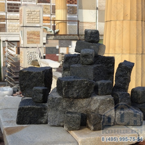 Камень для бани и сауны Габбро-диабаз кубики