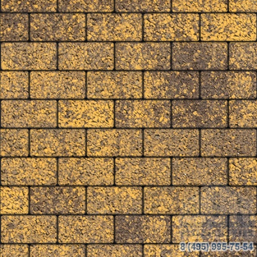 Тротуарная плита бетонная «ЛА-ЛИНИЯ» - Б.2.П.6 Листопад гладкий Янтарь