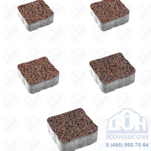 Тротуарная плита бетонная «АНТИК» - А.3.А.4 Листопад гранит Клинкер, комплект из 5 видов плит