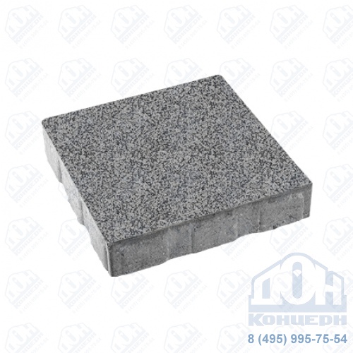 Тротуарная плита бетонная «КВАДРУМ» - Б.7.К.8 Стоунмикс серый с черным