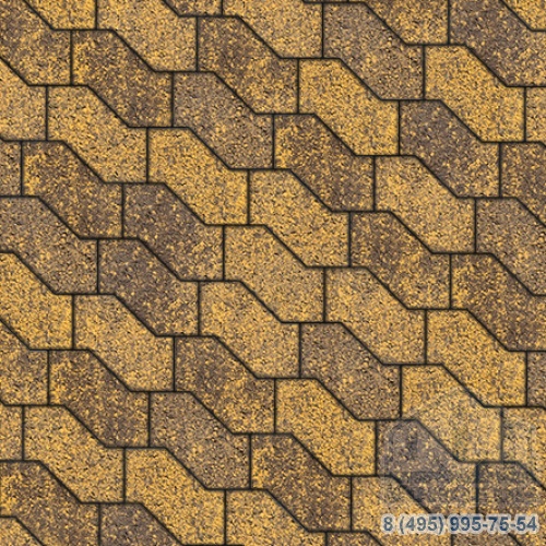 Тротуарная плита бетонная «S-ФОРМА» - В.3.Ф.10 Листопад гладкий Янтарь