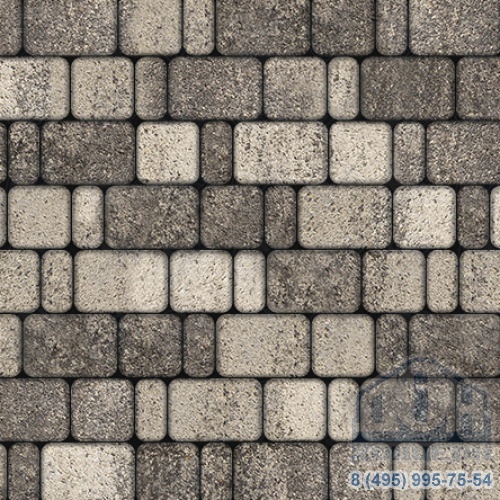 Тротуарная плита бетонная «КЛАССИКО» - Б.1.КО.6 Листопад гладкий Антрацит, комплект из 3 видов плит