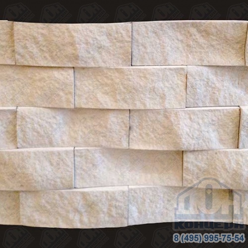 3D плитка из натурального камня Известняк бежевый «Волна»