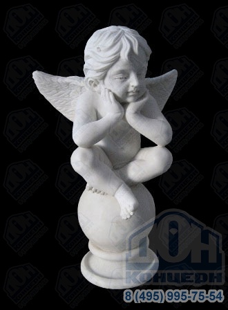 Скульптура из мрамора «Ангел на шаре» S-090