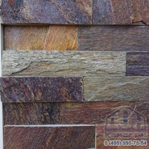 3D плитка из натурального камня Кварцит полоска коричневая