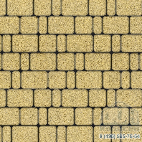 Тротуарная плита бетонная «КЛАССИКО» - Б.1.КО.6 Гранит Желтый, комплект из 3 видов плит