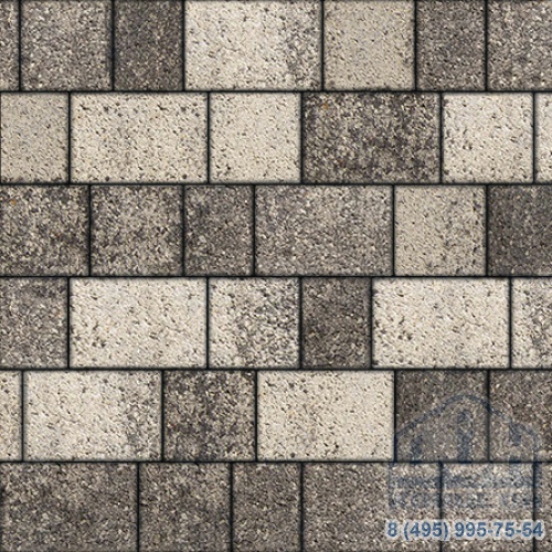 Тротуарная плитка  «УРИКО» - А.1.УР.4 Листопад гранит Антрацит, комплект из 3 видов плит