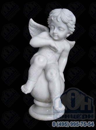 Скульптура из мрамора «Ангел на шаре» S-077