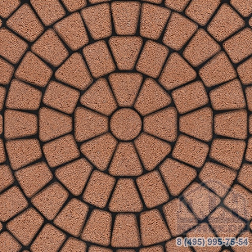 Тротуарная плитка  «КЛАССИКО» - Б.2.КО.6 Стандарт Оранжевый, комплект из 3 видов плит
