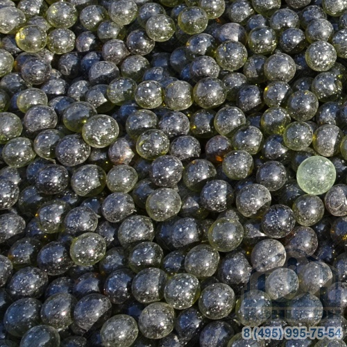 Стеклянная крошка Шарики хрустальные зеленые фр. 10-20 мм