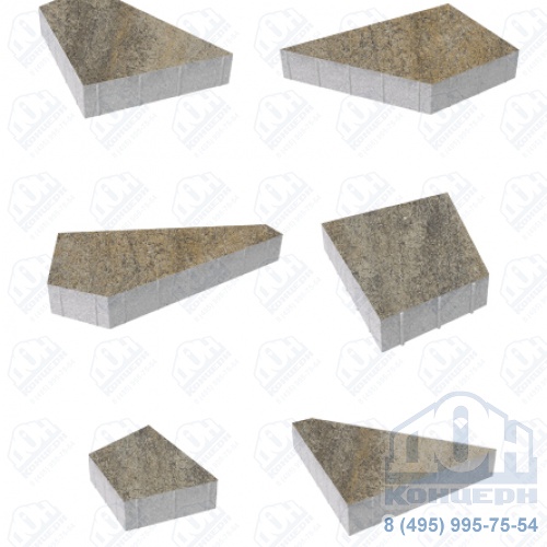 Тротуарная плитка  «ОРИГАМИ» - Б.4.Фсм.8 Искусственный камень Базальт