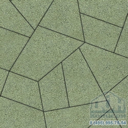 Тротуарная плитка  «ОРИГАМИ» - Б.4.Фсм.8 Стандарт (гладкий) Зеленый комплект из 6 видов плит