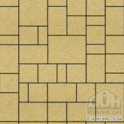 Тротуарная плитка  «МЮНХЕН» - Б.2.Фсм.6 Стандарт Желтый, комплект из 4 видов плит