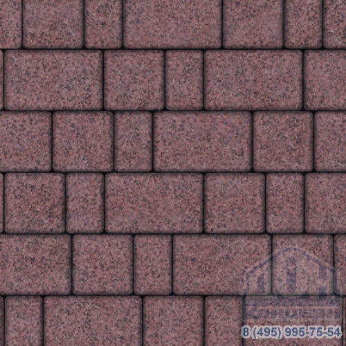 Тротуарная плитка  «СТАРЫЙ ГОРОД» - Б.1.Фсм.6 рельефная Гранит Красный с чёрным, комплект из 3 видов плит