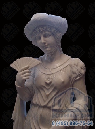 Скульптура из мрамора «Женщина с шляпкой» S-104