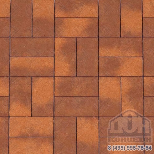 Тротуарная плитка Кирпичик 200х100 Color Mix коричнево-оранжевая