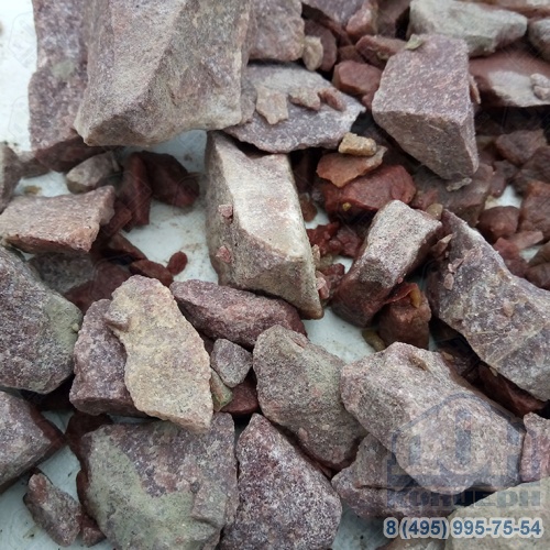 Каменная крошка малиновый кварцит 0-40 мм