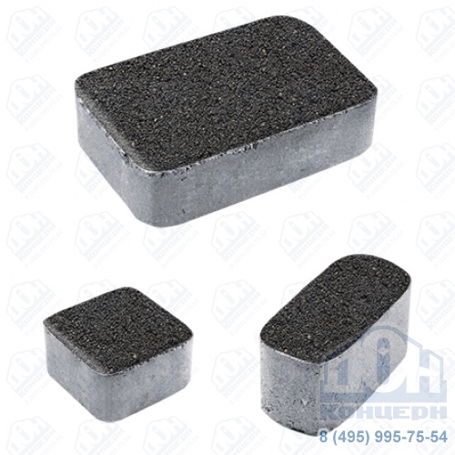 Тротуарная плита бетонная «КЛАССИКО» - Б.1.КО.6 Гранит Черный, комплект из 3 видов плит