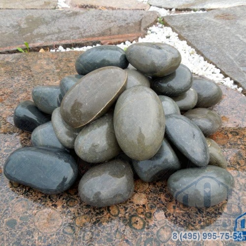 Камень для колодца темно-серый 30-100 мм