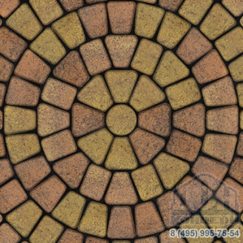 Тротуарная плитка  «КЛАССИКО» - Б.2.КО.6 Листопад гранит Саванна, комплект из 3 видов плит