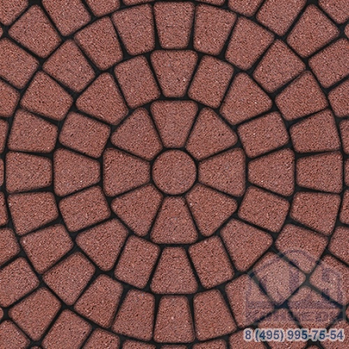 Тротуарная плитка  «КЛАССИКО» - Б.2.КО.6 Стандарт Красный, комплект из 3 видов плит