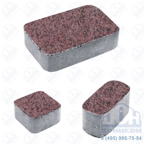 Тротуарная плита бетонная «КЛАССИКО» - Б.1.КО.6 Гранит Красный с черным, комплект из 3 видов плит