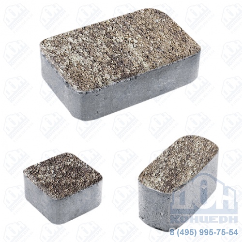 Тротуарная плита бетонная «КЛАССИКО» - Б.1.КО.6 Листопад гранит Хаски, комплект из 3 видов плит