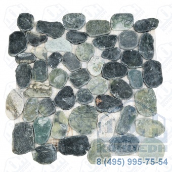 Каменная мозаика MS9002 BC МРАМОР серо-зелёный круглый