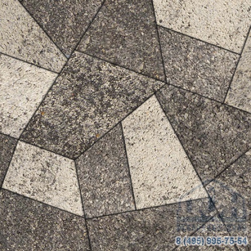 Тротуарная плитка  «ОРИГАМИ» - Б.4.Фсм.8 Листопад гладкий Антрацит комплект из 6 видов плит
