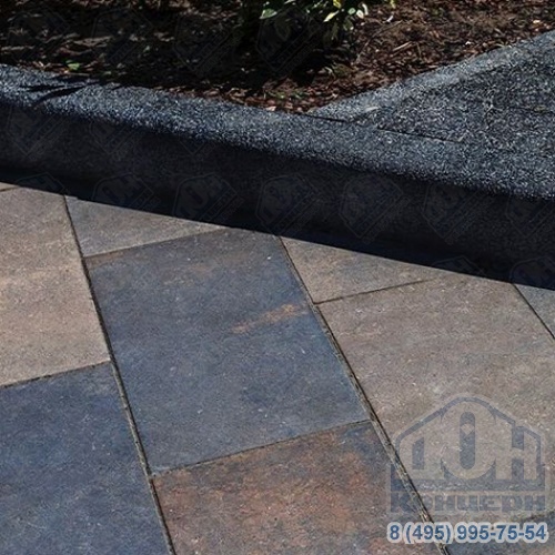 Бордюрный бетонный камень для тротуаров Stone Top 500х200х80 Sesame Black