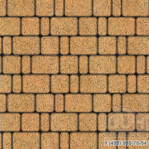 Тротуарная плита бетонная «КЛАССИКО» - Б.1.КО.6 Листопад гладкий Сахара, комплект из 3 видов плит